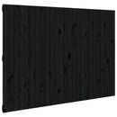 sengegavl 159,5x3x110 cm massivt fyrretræ sort