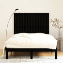 sengegavl 140x3x110 cm massivt fyrretræ sort