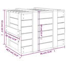 opbevaringskasse 58x40,5x42 cm massivt fyrretræ sort