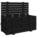 opbevaringskasse 91x40,5x42 cm massivt fyrretræ sort