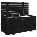 opbevaringskasse 91x40,5x42 cm massivt fyrretræ sort