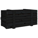 opbevaringskasse 91x40,5x42 cm massivt fyrretræ sort