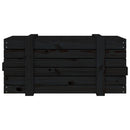 opbevaringskasse 91x40,5x42 cm massivt fyrretræ sort