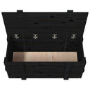opbevaringskasse 91x40,5x42 cm massivt fyrretræ sort