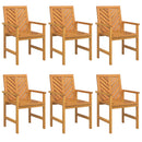 Spisestuestol 6 pcs Naturfarvet Massivt Akacietræ