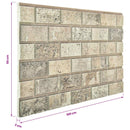 Vægpaneler 10 stk. 100 x 50 cm Sandfarvet EPS Skum