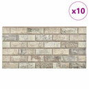Vægpaneler 10 stk. 100 x 50 cm Sandfarvet EPS Skum