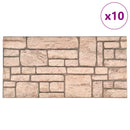 Vægpaneler 10 stk. 100 x 50 cm Beige EPS Skum