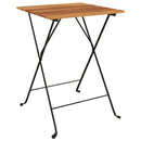 foldbart bistrobord 55x54x71 cm massivt teaktræ og stål