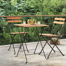 foldbart bistrobord 55x54x71 cm massivt teaktræ og stål