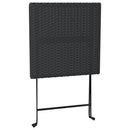 foldbart bistrobord 55x54x71 cm polyrattan sort