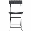 foldbare bistrostole 2 stk. polyrattan og stål sort