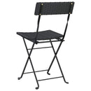 foldbare bistrostole 2 stk. polyrattan og stål sort