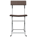 foldbare bistrostole 2 stk. polyrattan og stål brun