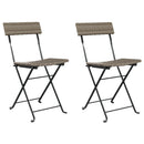 foldbare bistrostole 2 stk. polyrattan og stål grå