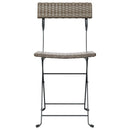 foldbare bistrostole 2 stk. polyrattan og stål grå