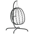 hængestol med æg og hynder antracit polyrattan og stål