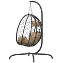 hængestol med æg og hynder taupe polyrattan og stål