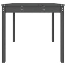 havebord 82,5x82,5x76 cm massivt fyrretræ grå
