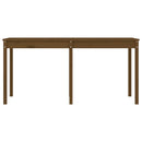 havebord 159,5x82,5x76 cm massivt fyrretræ gyldenbrun