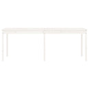 havebord 203,5x100x76 cm massivt fyrretræ hvid