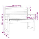 havebænk 109x48x91,5 cm massivt douglasgran