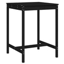havebord 82,5x82,5x110 cm massivt fyrretræ sort