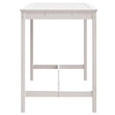havebord 121x82,5x110 cm massivt fyrretræ hvid