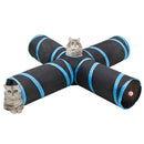 4-vejs kattetunnel 132 cm polyester sort og blå