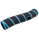 kattetunnel 122 cm S-formet polyester sort og blå
