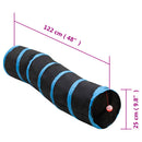 kattetunnel 122 cm S-formet polyester sort og blå