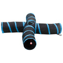 4-vejs kattetunnel 25 cm polyester sort og blå