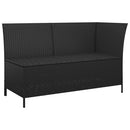 loungesæt til haven 3 dele med hynder polyrattan sort