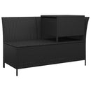 loungesæt til haven 3 dele med hynder polyrattan sort