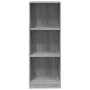 bogreol med 3 hylder 40x24x109 cm konstrueret træ grå sonoma-eg