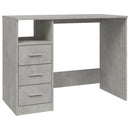 skrivebord m. skuffer 102x50x76 cm konstrueret træ betongrå