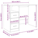 skrivebord m. skuffer 102x50x76 cm konstrueret træ røget egetræ
