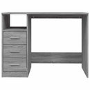 skrivebord m. skuffer 102x50x76cm konstrueret træ grå sonoma-eg