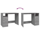 skrivebord m. skuffer 102x50x76cm konstrueret træ grå sonoma-eg