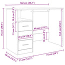 skrivebord m. skuffer 102x50x76cm konstrueret træ grå sonoma-eg