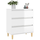 skænk 60x35x70 cm konstrueret træ hvid højglans