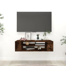 væghængt tv-skab 100x30x26,5 cm konstrueret træ røget egetræ