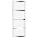 dør 76x201,5 cm hærdet glas og aluminium sort