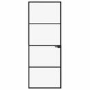 dør 76x201,5 cm hærdet glas og aluminium sort