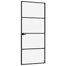 dør 76x201,5 cm hærdet glas og aluminium sort