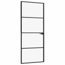 dør 83x201,5 cm hærdet glas og aluminium sort
