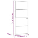 dør 83x201,5 cm hærdet glas og aluminium sort