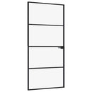 dør 93x201,5 cm hærdet glas og aluminium sort