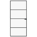 dør 93x201,5 cm hærdet glas og aluminium sort
