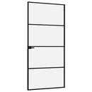 dør 93x201,5 cm hærdet glas og aluminium sort